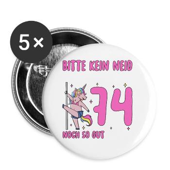 Please No Envy 74 Birthday - Buttons small 1''/25 mm (5-pack) - white - Front