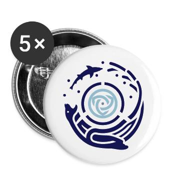 Otan tribal - Lot de 5 petits badges (25 mm) - blanc - Devant
