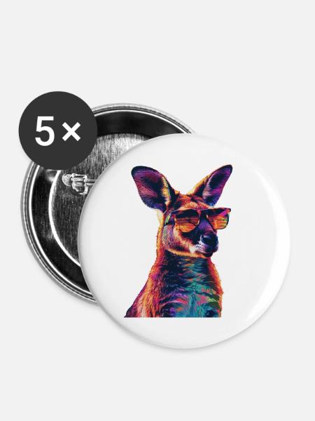 Wallaby - Buttons klein 25 mm (5er Pack) - Weiß