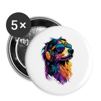 Australian Shepherd Dog Lover Cute Aussie - Buttons small 1''/25 mm (5-pack) - white - Front