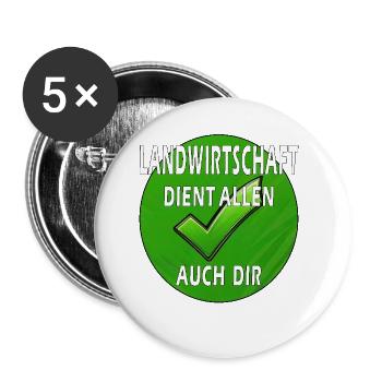 AGRICULTURE SERVES EVERYONE, INCLUDING YOU - Buttons small 1''/25 mm (5-pack) - white - Front