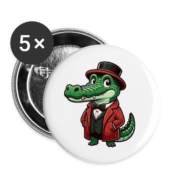 Krokodil Russian auf Russisch Russen Krokodile - Buttons klein 25 mm (5er Pack) - Weiß - Vorne