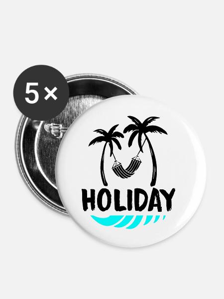 palms relax holiday - Buttons klein 25 mm (5er Pack) - Weiß