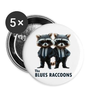 The Blues Raccoons - Buttons small 1''/25 mm (5-pack) - white - Front