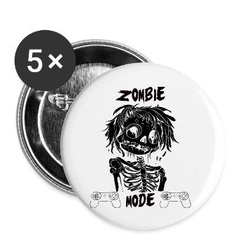 Egoshooter Gamer - mode zombie - Lot de 5 petits badges (25 mm) - blanc - Devant