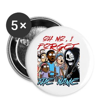 Sensenmann im Meme-Mob - Buttons klein 25 mm (5er Pack) - Weiß - Vorne