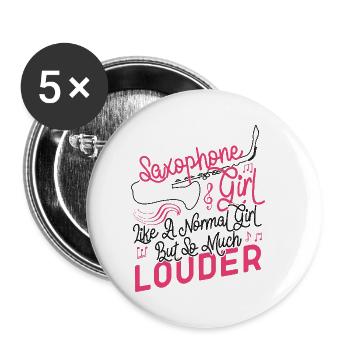 Saxophone Saxophone Girl Like A - Buttons klein 25 mm (5er Pack) - Weiß - Vorne
