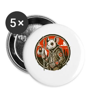 Rat de l’Apocalypse dans le Désert Apocalyptique - Lot de 5 petits badges (25 mm) - blanc - Devant