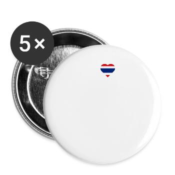 Ich liebe London Thailand Flagge Cool Paris Frankreich Wortspiel - Buttons klein 25 mm (5er Pack) - Weiß - Vorne
