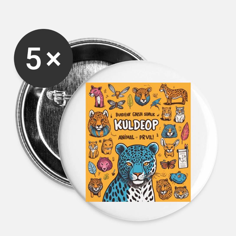 Kuldeop - Buttons klein 25 mm (5er Pack) - Weiß