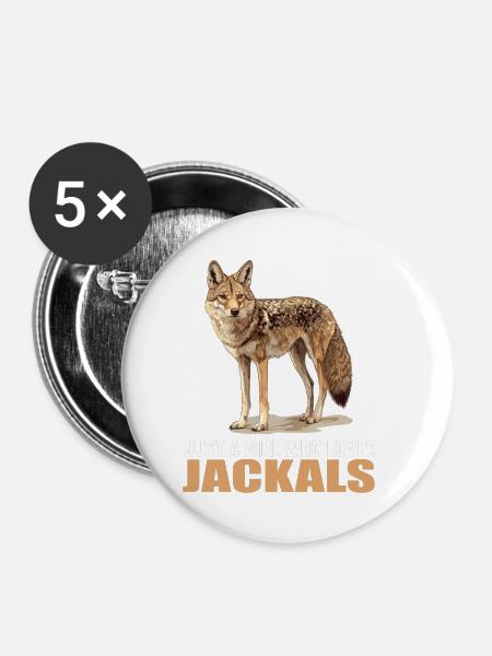 Schakale Schakal - Buttons klein 25 mm (5er Pack) - Weiß