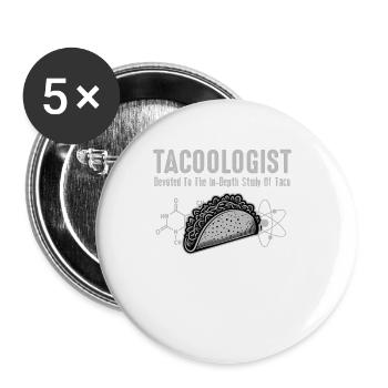 Tacoologist study of Tacos funny for women men kid - Buttons small 1''/25 mm (5-pack) - white - Front