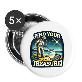 METAL DETECTORS - Buttons small 1''/25 mm (5-pack) - white - Front
