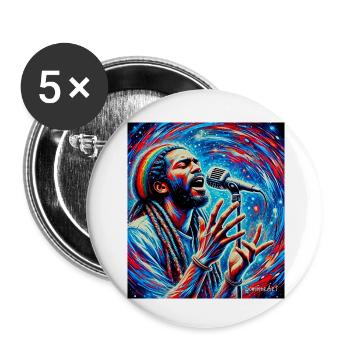 Reggae Vibes – Soulful Music Energy - Buttons small 1''/25 mm (5-pack) - white - Front