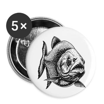 Piranhas - Buttons small 1''/25 mm (5-pack) - white - Front