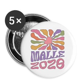 Malle 2028 - Buttons klein 25 mm (5er Pack) - Weiß - Vorne