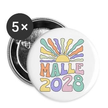 Malle 2028 - Buttons klein 25 mm (5er Pack) - Weiß - Vorne