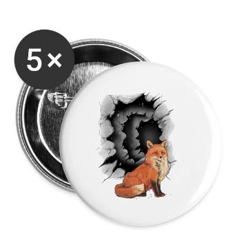 Fuchs Füchse Kind Kinder Märchenfigur - Buttons klein 25 mm (5er Pack) - Weiß - Vorne