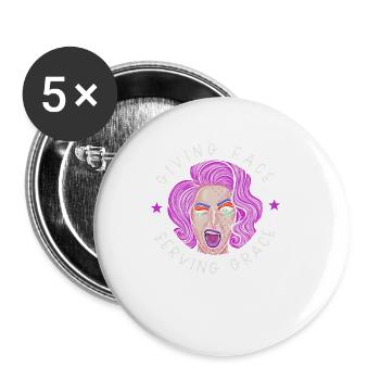 Giving Face - Serving Grace - Buttons small 1''/25 mm (5-pack) - white - Front
