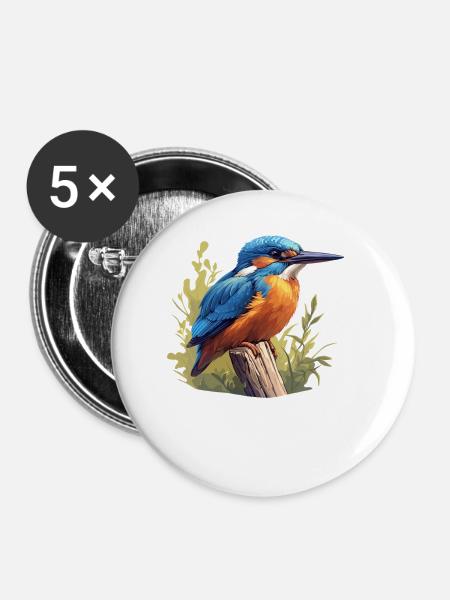Eisvögel Eisvogel - Buttons klein 25 mm (5er Pack) - Weiß