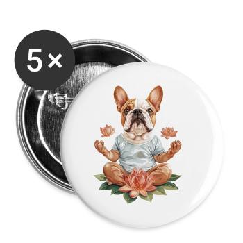 Bulldogge - Buttons klein 25 mm (5er Pack) - Weiß - Vorne
