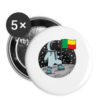 Astronaut Fahne Benin - Buttons klein 25 mm (5er Pack) - Weiß - Vorne