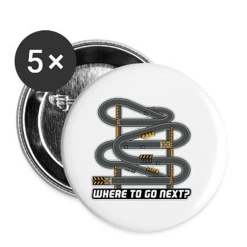 WOHIN GEHT ES ALS NÄCHSTES? - Buttons klein 25 mm (5er Pack) - Weiß - Vorne