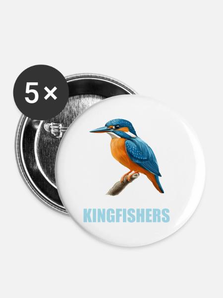 Eisvögel Eisvogel - Buttons klein 25 mm (5er Pack) - Weiß
