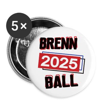 Brennball Spielerin Team Turnier Mannschaft 2025 - Buttons klein 25 mm (5er Pack) - Weiß - Vorne