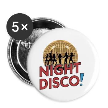 NIGHT DISCO - Buttons small 1''/25 mm (5-pack) - white - Front