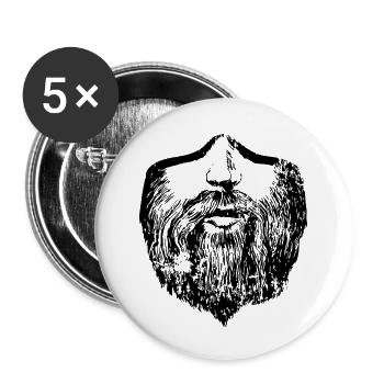 Beard - Buttons small 1''/25 mm (5-pack) - white - Front