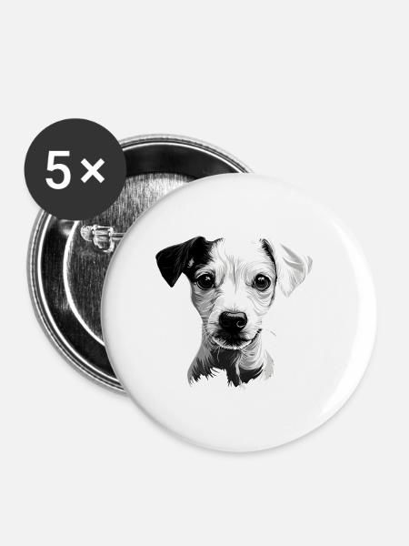 Whippet - Buttons klein 25 mm (5er Pack) - Weiß