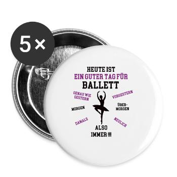 Ballett Mädchen Outfit Tänzer Ballettschule Ballet - Buttons klein 25 mm (5er Pack) - Weiß - Vorne