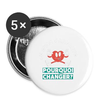 Ich bin perfekt, warum sollte ich mich ändern? - Buttons klein 25 mm (5er Pack) - Weiß - Vorne