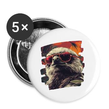 Paresse - Lot de 5 petits badges (25 mm) - blanc - Devant