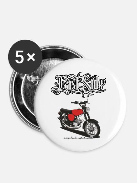 S51 (rot) // Illustration - Buttons klein 25 mm (5er Pack) - Weiß