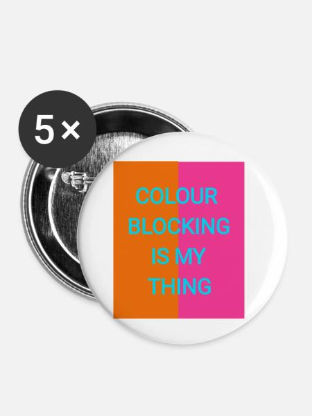 Farben mix - Buttons klein 25 mm (5er Pack) - Weiß