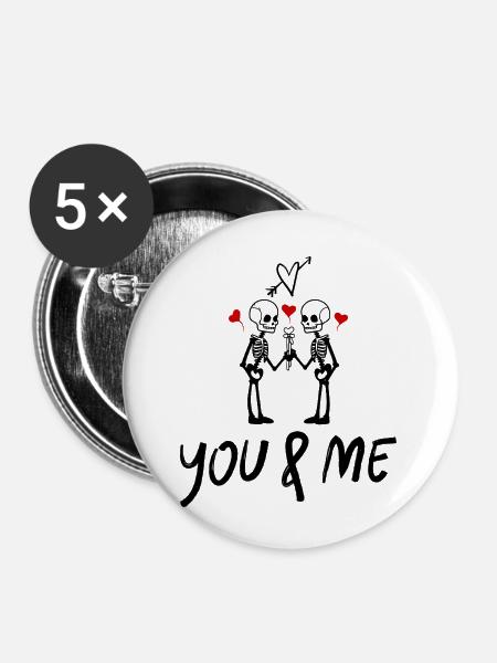 You and Me - Buttons klein 25 mm (5er Pack) - Weiß