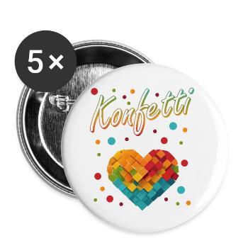 Confetti Carnival Carnival Fun Design - Buttons small 1''/25 mm (5-pack) - white - Front