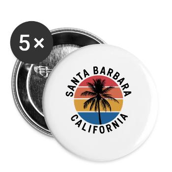 California Santa Barbara - Buttons klein 25 mm (5er Pack) - Weiß - Vorne