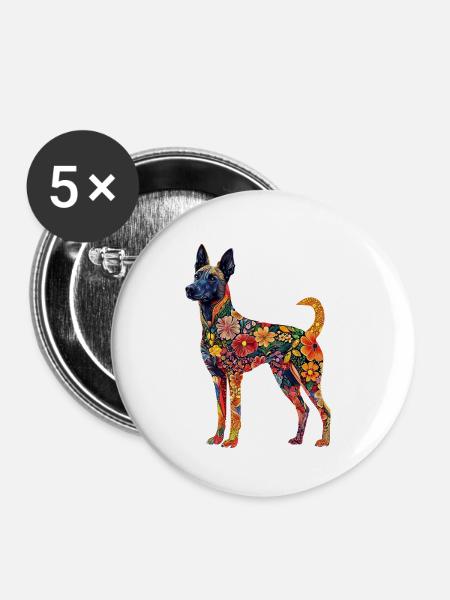 Belgischer Malinois - Buttons klein 25 mm (5er Pack) - Weiß
