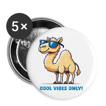 kamel sonnenbrille cool - Buttons klein 25 mm (5er Pack) - Weiß - Vorne