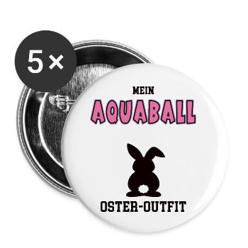Aquaball Oster Outfit Ostergeschenk Aquaballerin - Buttons klein 25 mm (5er Pack) - Weiß - Vorne