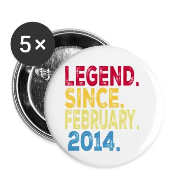 Légende depuis février 2014 Design For Kids, - Lot de 5 petits badges (25 mm) - blanc - Devant
