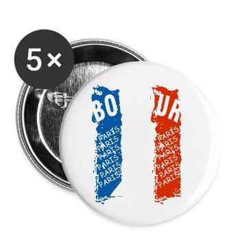 flag of France - Buttons small 1''/25 mm (5-pack) - white - Front