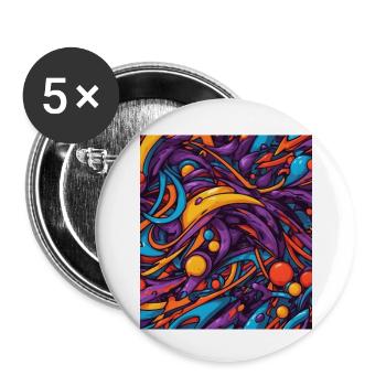 Composition de couleurs abstraite - Lot de 5 petits badges (25 mm) - blanc - Devant