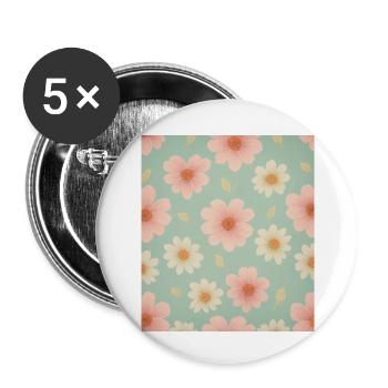 Florales Tapetenmuster - Buttons klein 25 mm (5er Pack) - Weiß - Vorne