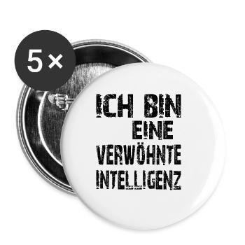 KI Spruch Ich bin eine verwöhnte Intelligenz - Buttons klein 25 mm (5er Pack) - Weiß - Vorne