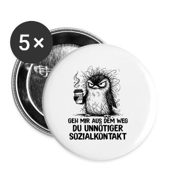 Geh mir aus dem Weg Du unnötiger Sozialkontakt - Buttons klein 25 mm (5er Pack) - Weiß - Vorne