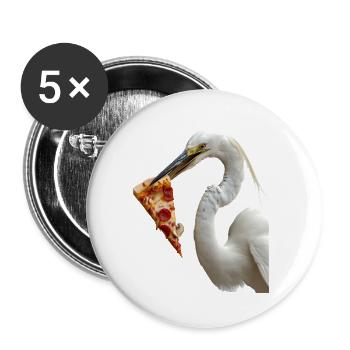 Reiher Vogel - Buttons klein 25 mm (5er Pack) - Weiß - Vorne